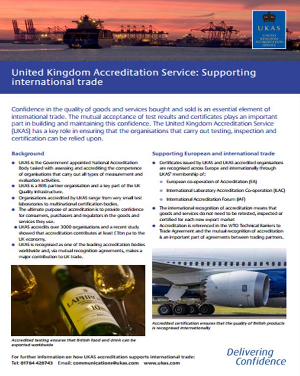Accreditation: A tool to support European and International Trade