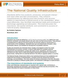 World Bank Policy National Quality Infrastructure Brief (World Bank, 2013)